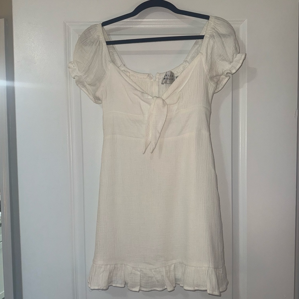 Hello Molly White Puff Sleeve Dress